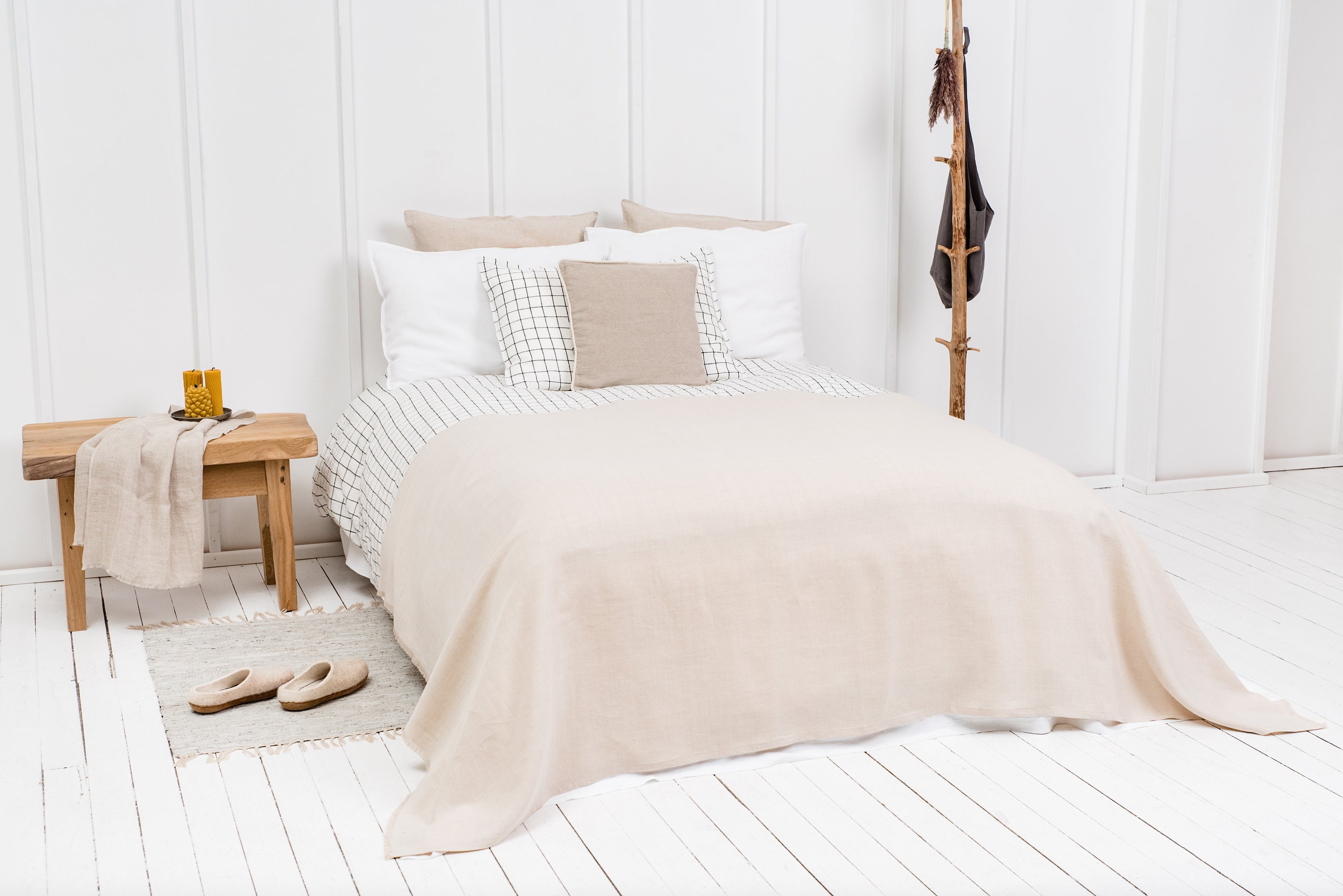 Linen blanket Bed linen Linen bedspread Pure Linen throw Etsy