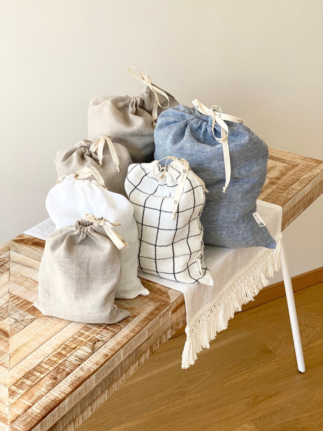 Reusable Linen Bags Linen Storage Bag Zero Waste Linen Etsy