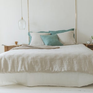 Natural Linen Pillowcase, Soft Stonewashed Linen, Envelope Closure, Natural Linen Bedding, Linen Pillow Cover image 3