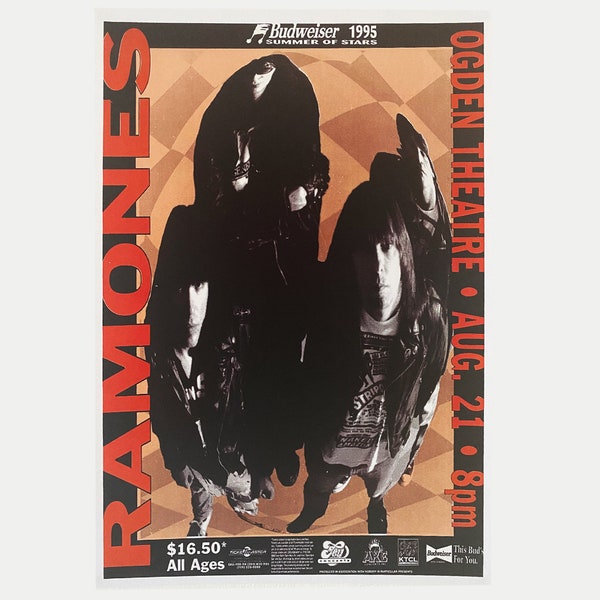 RAMONES 1995 Concert Poster! / Rare Re-Print