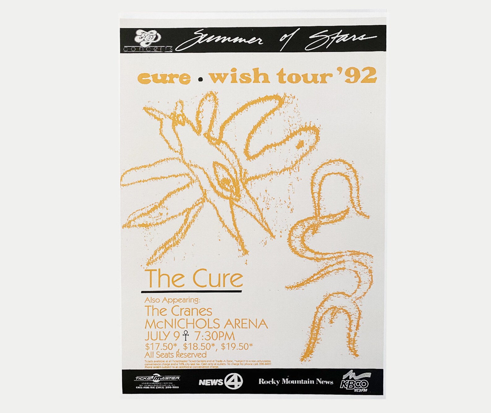 the cure wish tour poster