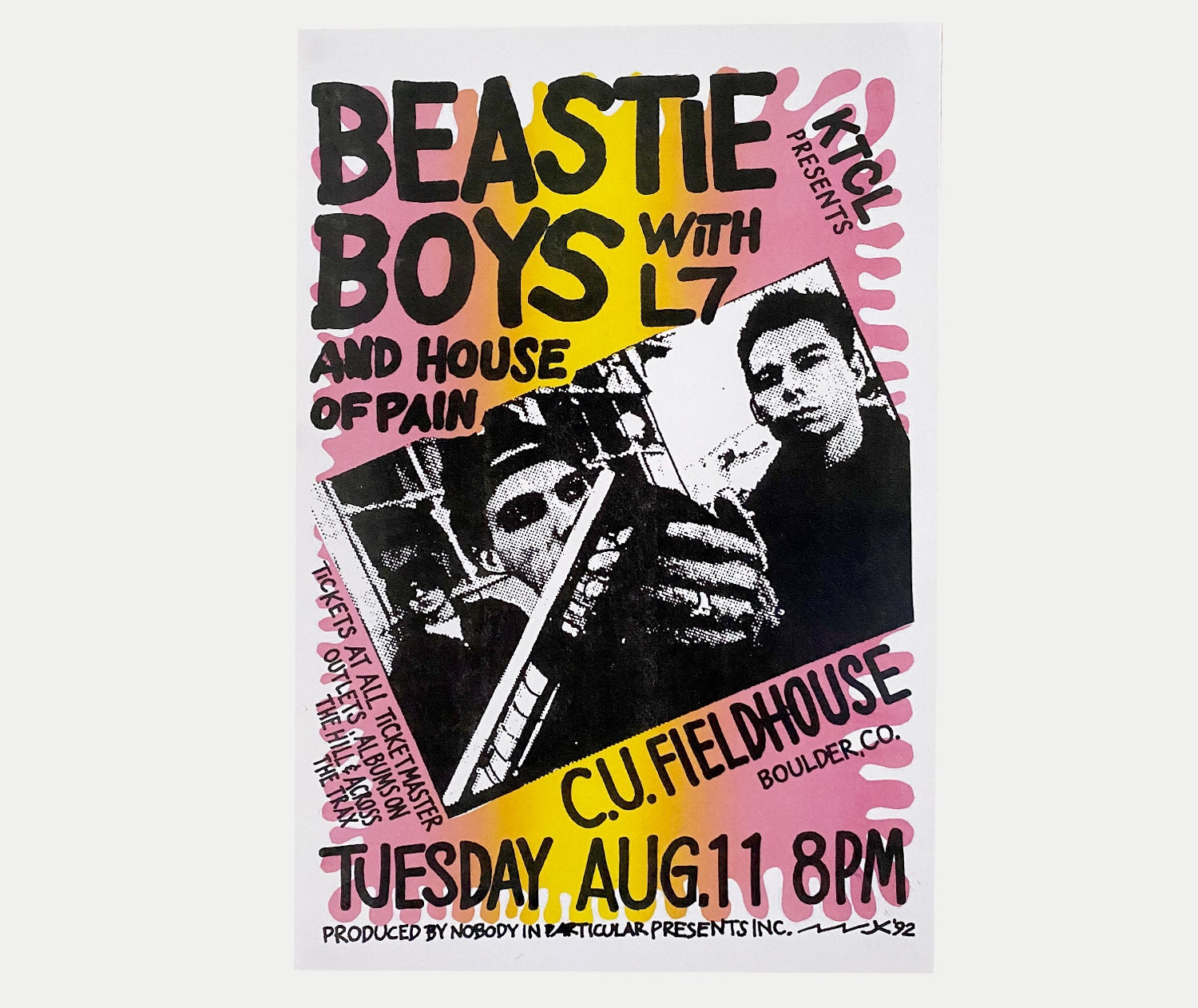 Buy Beastie Boys 1992 Concert Poster / Live at C.U., Boulder  