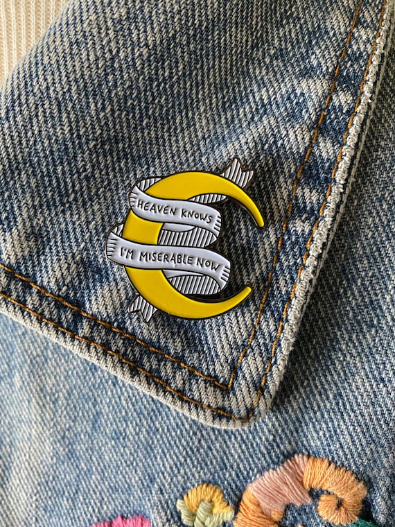 The Smiths Moon Enamel Pin | Heaven Knows I'm Miserable Now Lyrics