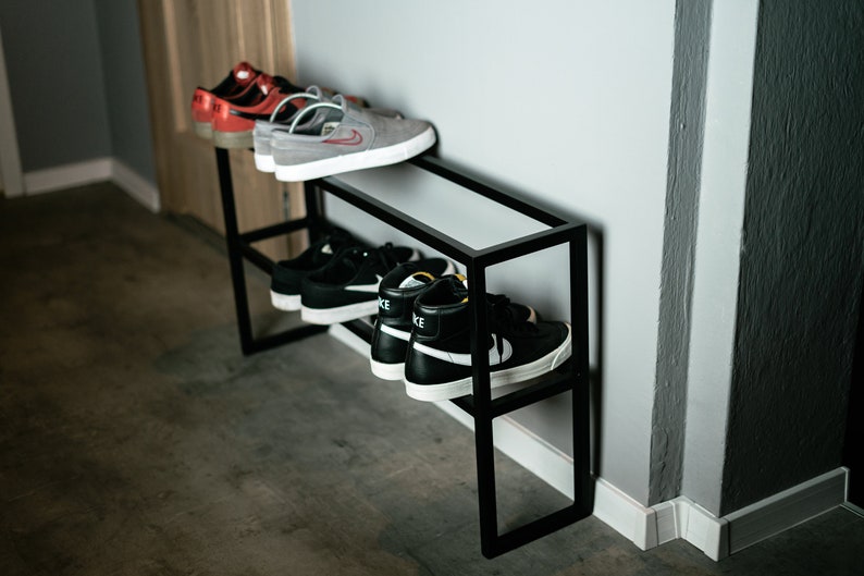 Minimalistischer Loft Industrial Schuhständer 2-Tier-Rack für ultimative Organisation Bild 4