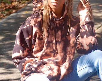 Star bleach hoodie, bleach dye hoodie, bleached sweatshirt, star sweatshirt, hippie hoodie, bleach dye sweatshirt, tie dye hoodie, tie dye