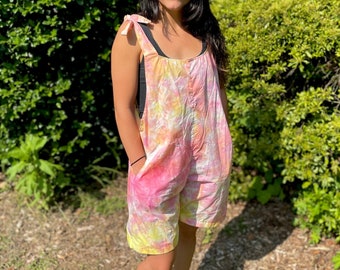 Tie dye romper, hippie tie dye romper, hippie tie dye outfit, handmade tie dye romper, hippie tie dye jumpsuit, hippie overalls, tie dye