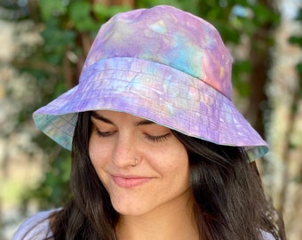 Reversible Tie Dye Bucket Hat Handmade 