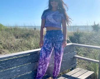 Mond Crop Top, Batik Crop Top, Hippie Crop Top, Batik Shirt, lila Batik Top, Batik Crop T-Shirt, Batik Top, Hippie Batik Top, Boho