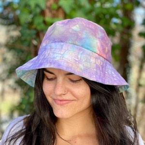 Reversible tie dye bucket hat, handmade bucket hat, tie dye bucket hat, hippie bucket hat, hipster bucket hat, upcycled bucket hat, boho