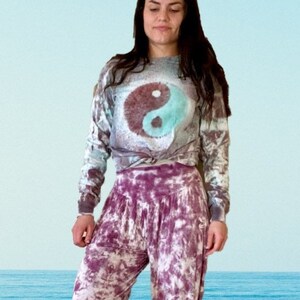 Yin yang tee, tie dye tee shirt, long sleeve tie dye tee, yin yang tie dye tee, yin yang shirt, hippie tie dye top, boho tie dye top, tiedye