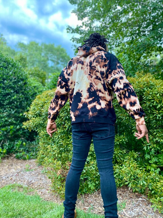 Bleach Dye Hoodie, Swirl Bleach Dye Hoodie, Swirl Bleached