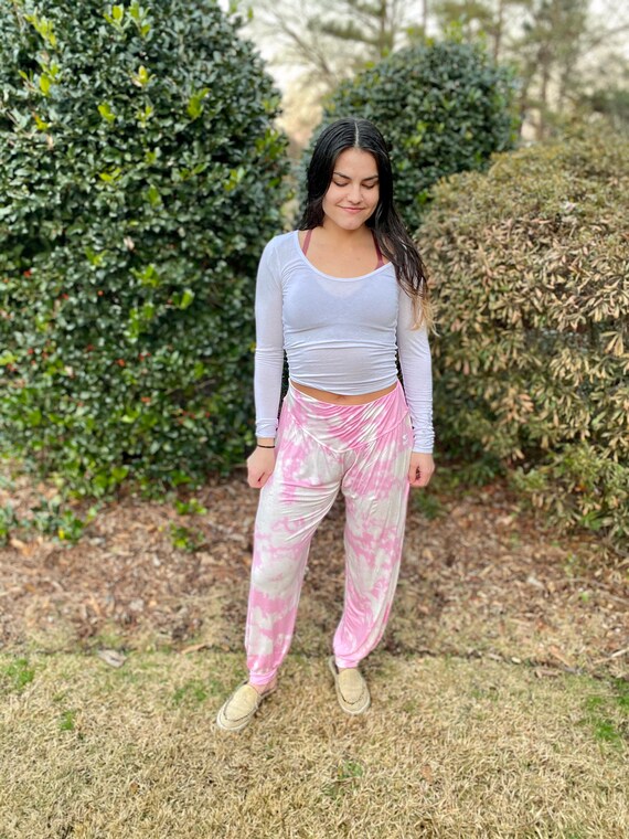 Pink 2025 bleached sweatpants