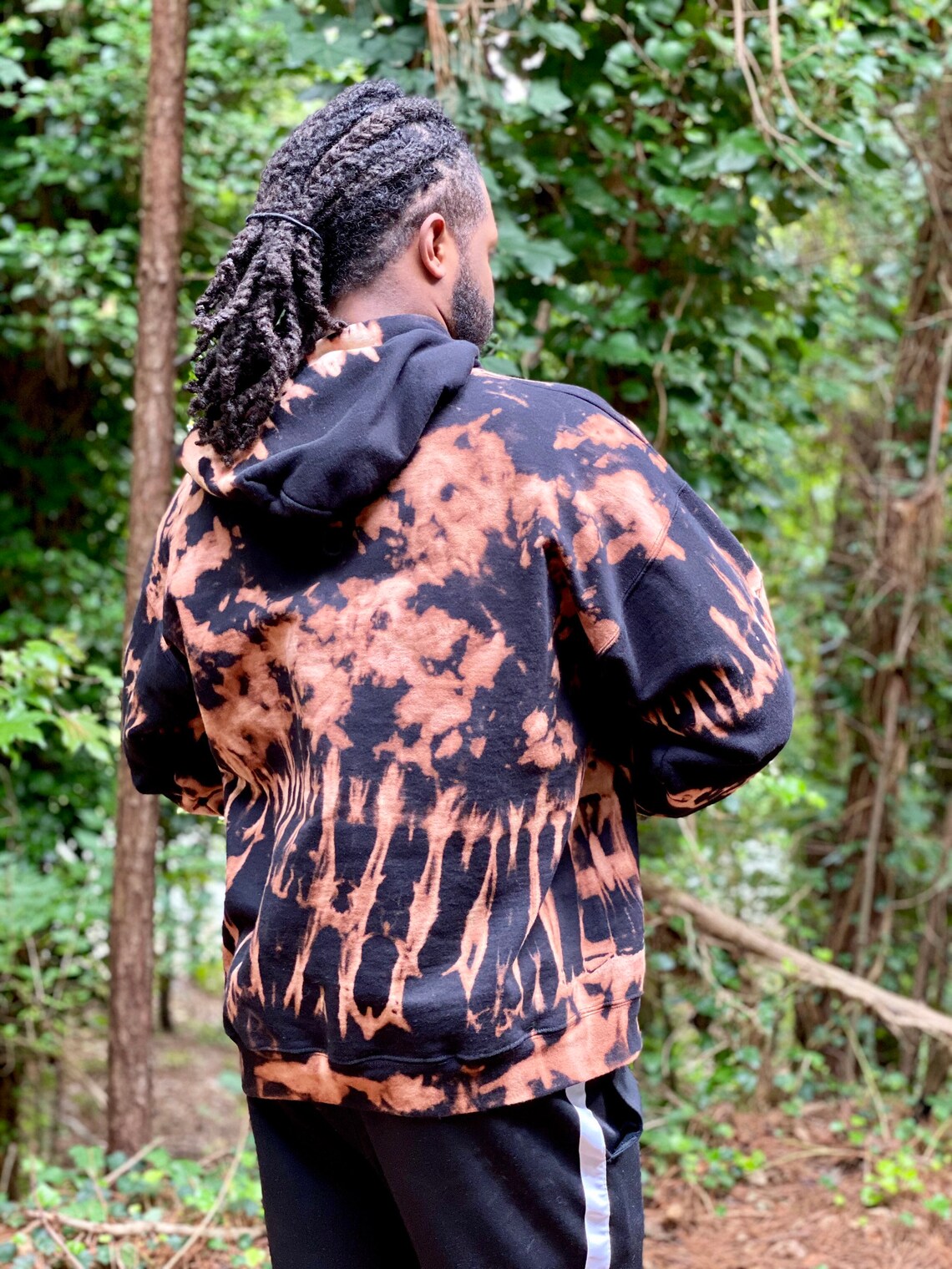Bleach dye hoodie heady bleached hoodie stripe bleach dye Etsy