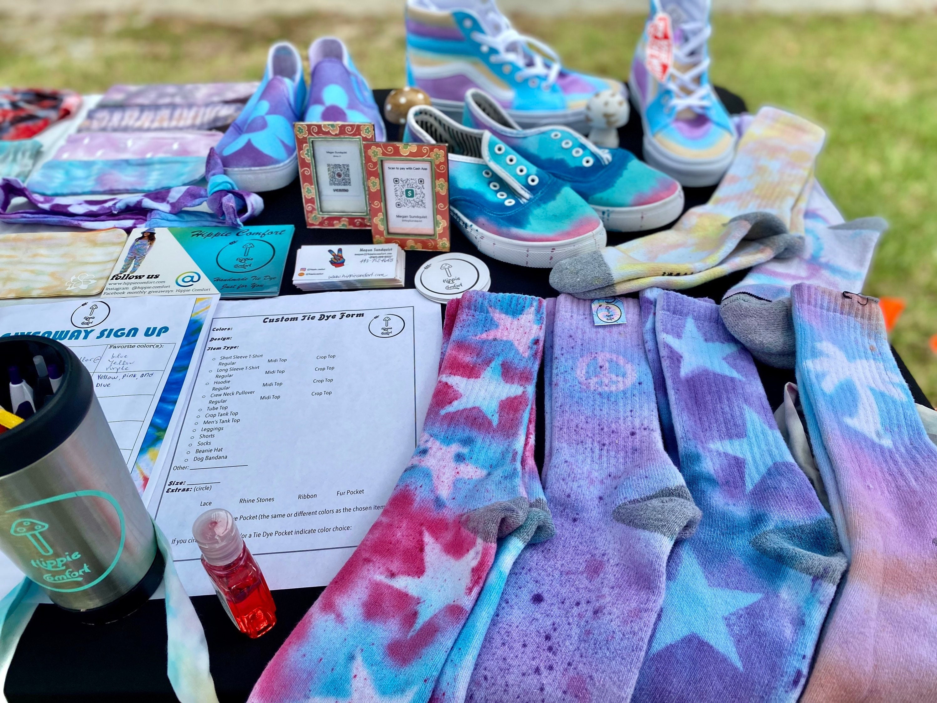 Tie-Dye Pilates Socks - Purple/Pink main image 1