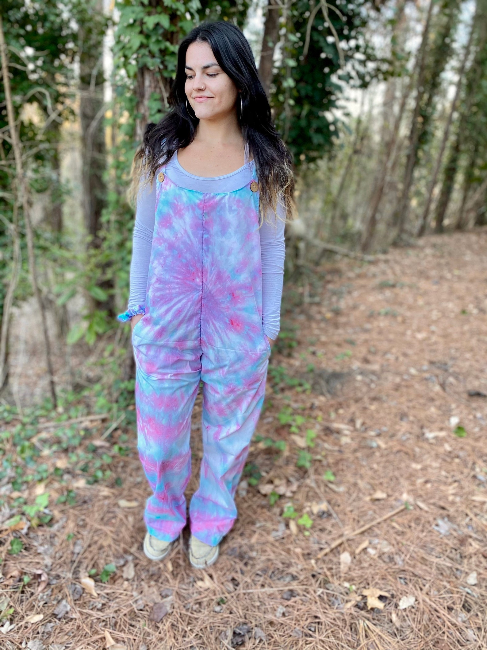 Pastel Jumpsuit Pastel Overalls Pink and Teal Overalls Etsy