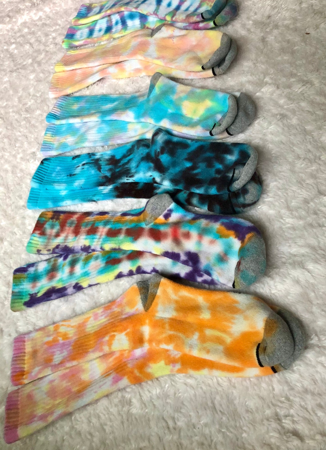 Tie-Dye Pilates Socks - Purple/Pink main image 0