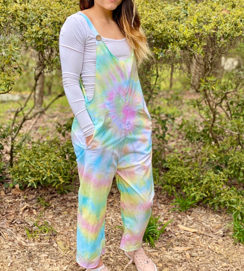 Handmade Tie Dye Overalls Swirl Dyed Jumpsuit Handmade Etsy