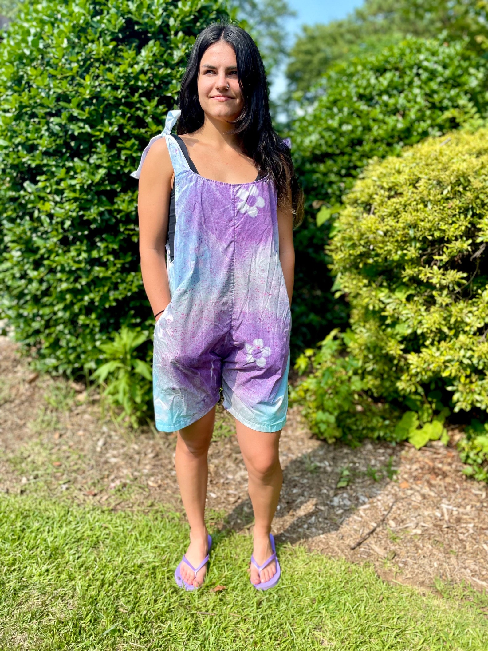Tie Dye Romper Hippie Flower Romper Hippie Jumpsuit Etsy