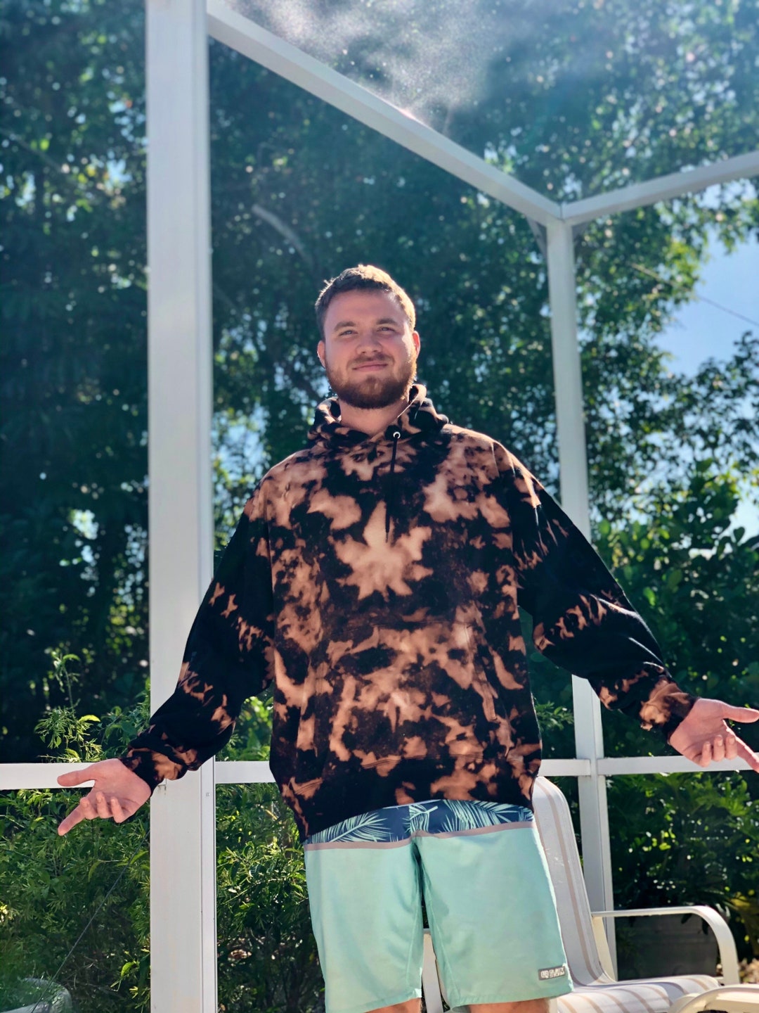 Sweatshirt Black Bleach Tie Dye Sweatpants Black Bleach Tie Dye