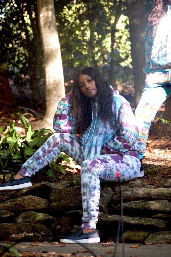 Purple tie dye joggers hotsell