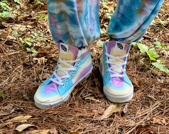 Hipster Vans, Tie Dye Shoes, Tie Dye High Tops, Tie Dye Vans