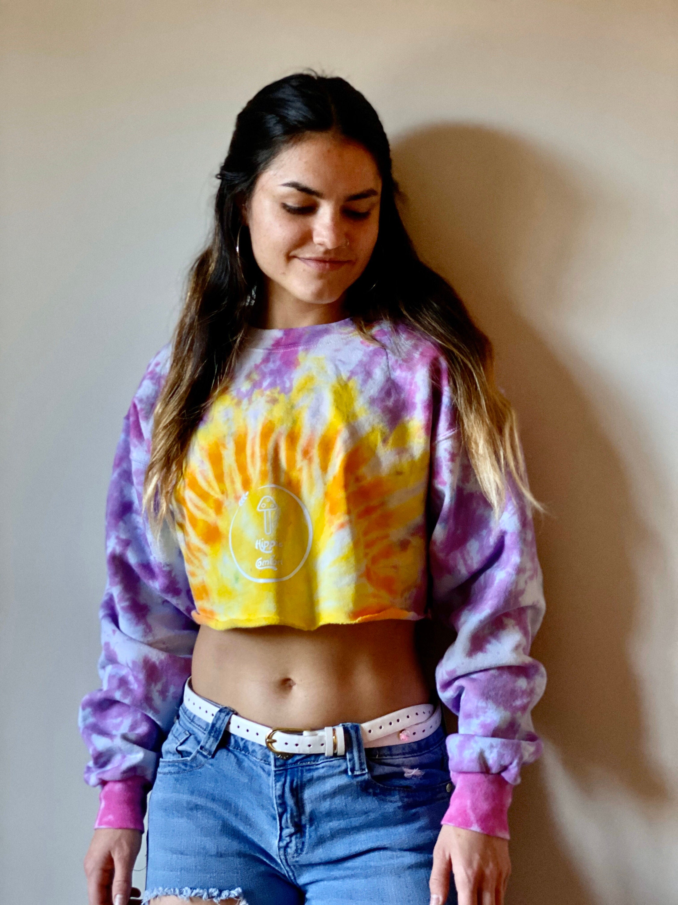 Tie Dye Crop Sweater, Heady Crop Sweater, Hippie Crop