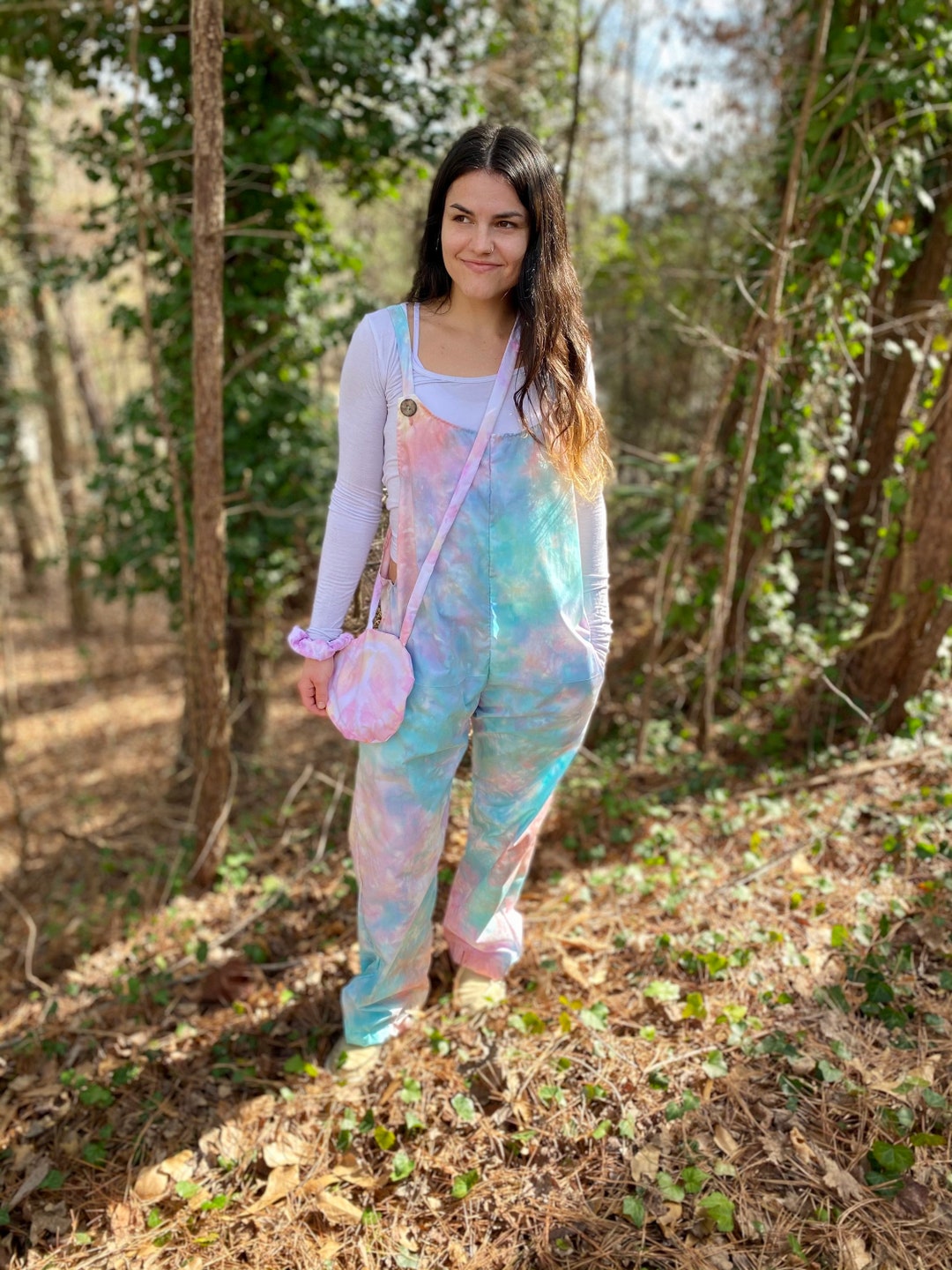 Pastel Jumpsuit, Tie Dye Jumpsuit, Handmade Jumpsuit, Hippie Jumpsuit