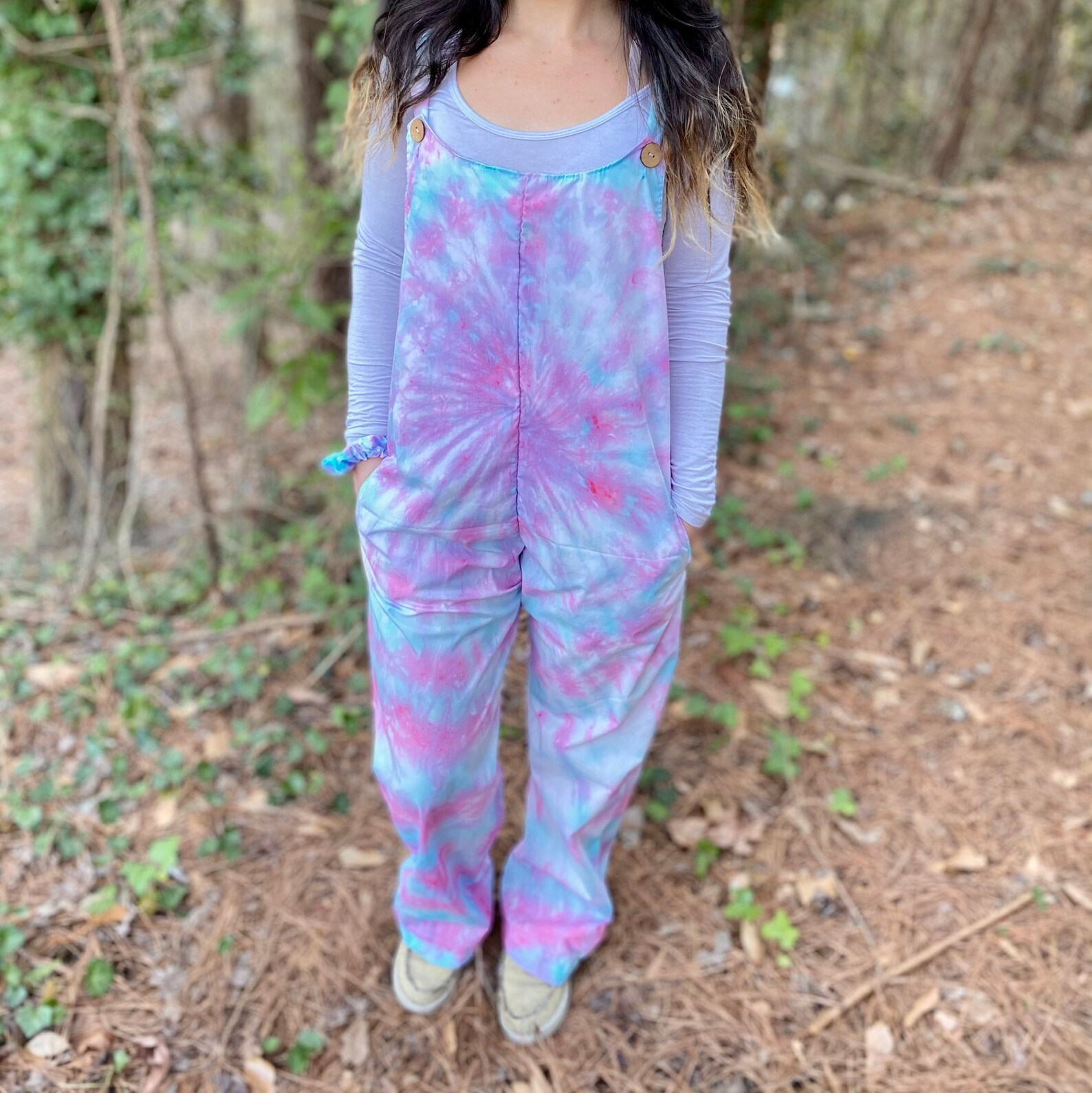 Pastel Jumpsuit Pastel Overalls Pink and Teal Overalls Etsy