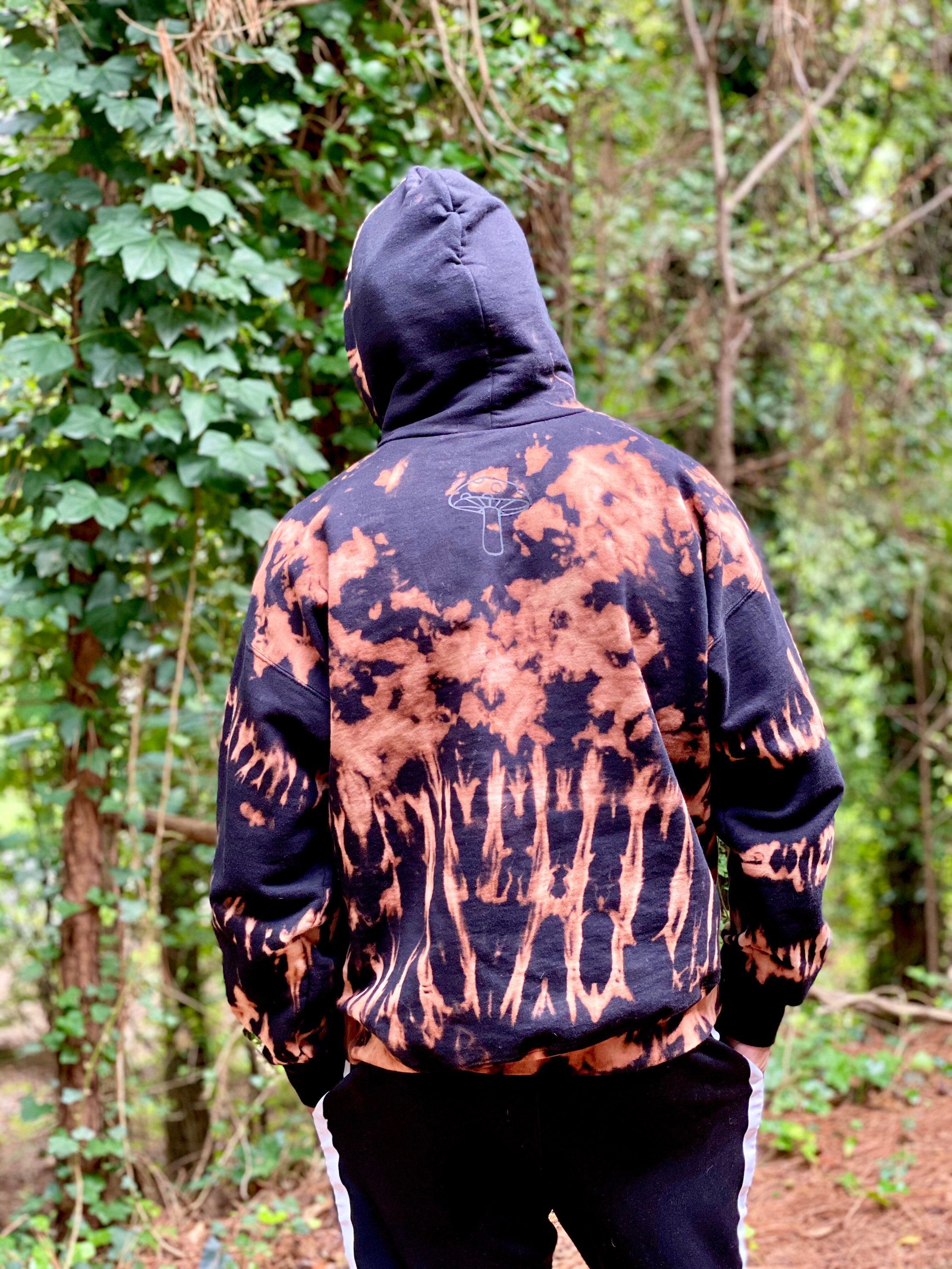 Bleach on black hoodie Clearance