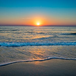 Sunset Beach Wall Art Picture in Canvas, Metal, Acrylic or Print - Fine Art Photograph for Living Room Bedroom Office Decor