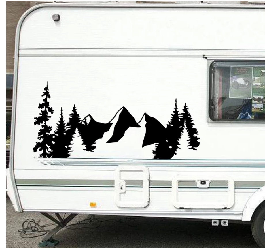 autocollants camping-car, CARAVANE CARAVANE de graphiques de vinyle SOLEIL,  les MOUETTES, la MER et le CIEL kit complet de