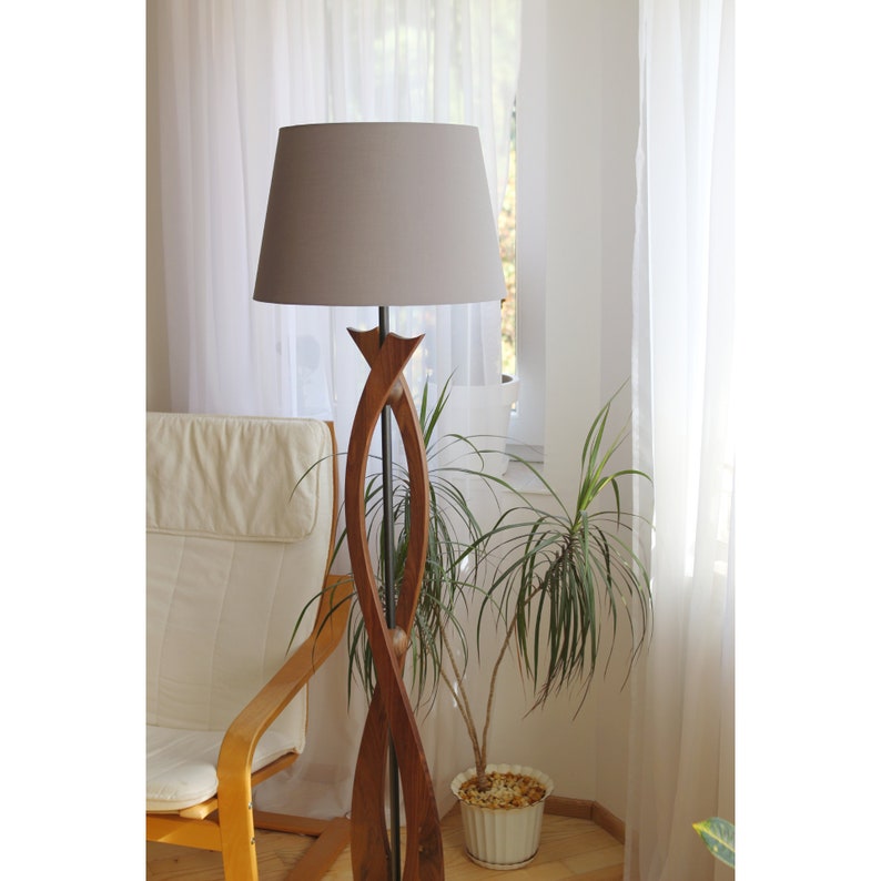 Wooden Handmade Floor Lamp Etsy