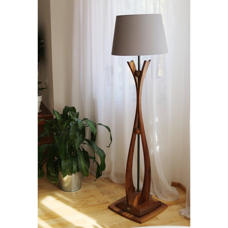 Wooden Handmade Floor Lamp Etsy