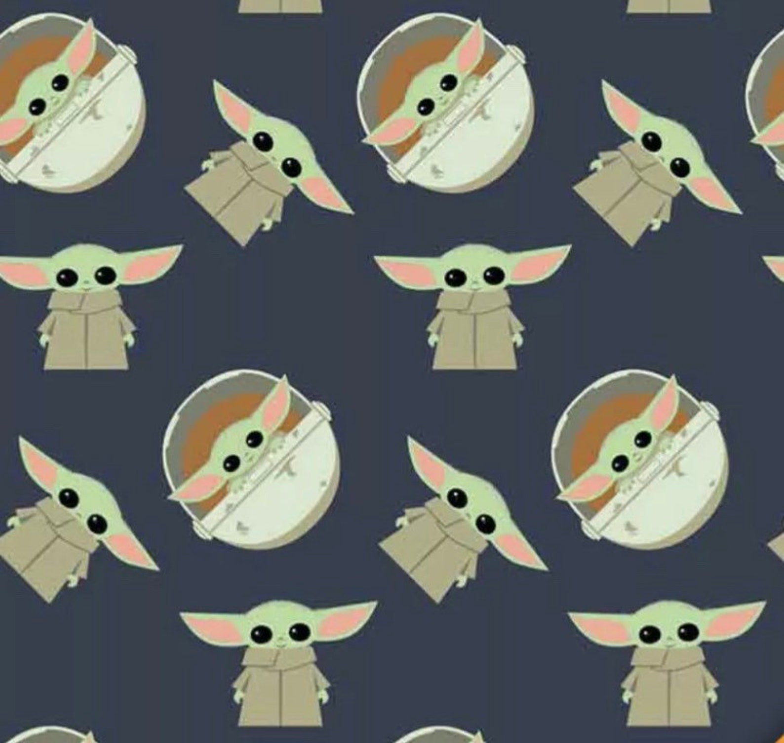 RESTOCKED Navy Baby YODA Licensed fabric 100 percent Etsy