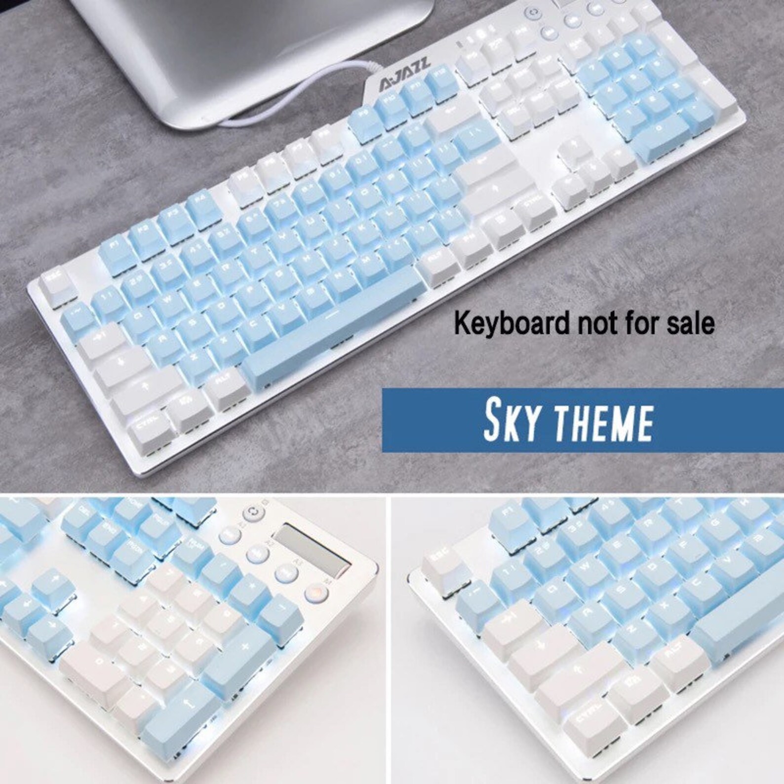 Blue and White Pastel Keycap Set Cherry MX Keycaps Keycaps Etsy