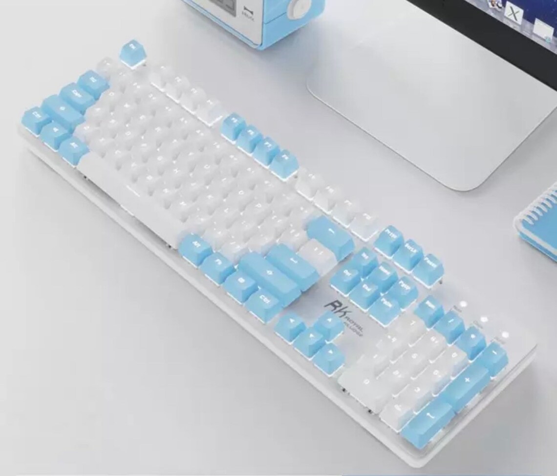 Blue and White Pastel Keycap Set Cherry MX Keycaps Keycaps Etsy