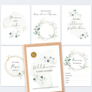 50 Milestone Cards Baby Milestones | | Gift Box Greenery | | Milestone Card Set unisex | Gift for the birth | Baptism , Baby Shower