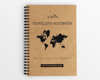 Travel diary for your adventures | A5 | with challenges, info facts & quotes | Cover in kraft paper look | also perfect as a gift