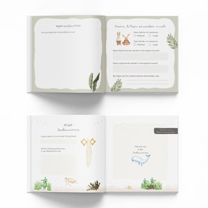 Babytagebuch Mein erstes Jahr Babybuch Babyalbum 1. Jahr unisex im Greenery Stil perfekt als Geschenk zur Geburt Bild 3