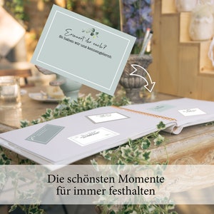 20 individuelle Gästebuch-Karten für die Hochzeit in DIN A7 DIY-Gästebuch kreative Fragekarten Greenery Hochzeit Eukalyptus Bild 7