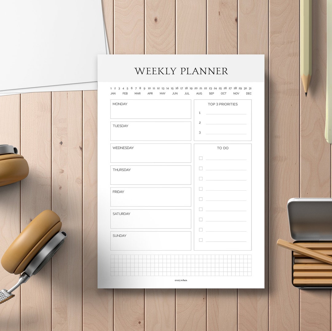 Weekly Planner DIN A5 | Modern Minimalist Pad With 50 Sheets | To-do ...