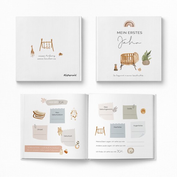 Journal De Bebe Ma Premiere Annee Livre Bebe Album Bebe 1ere Etsy France