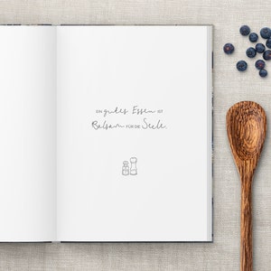 Modernes Rezeptbuch für 60 Lieblingsgerichte Rezeptsammlung DIY Kochbuch zum Selberschreiben Hardcover A5 auch toll als Geschenk Bild 2