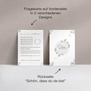 50 Gästebuch Karten für die Hochzeit mit Box 5 verschiedene Designs DIN A6 Postkartengröße für alle Paare Greenery & Eukalyptus Look zdjęcie 6