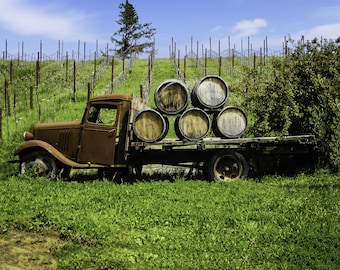 California Old Truck Photo Print: Vineyard Art, Home Decor