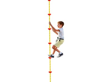 Kinderkletterseil 2,5 m mit runden Befestigungen | Aktives Spielen | Kindergarten, Garten, Sportaktivitäten, Spielplatz