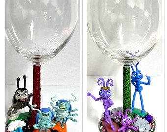 Character wine glass - Disney - bugs life - flik