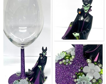 Character wine glass - Maleficent