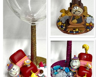 Character wine glass - Disney - beauty and the beast