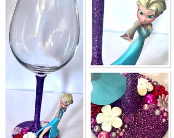 Character wine glass - frozen - Anna - Elsa